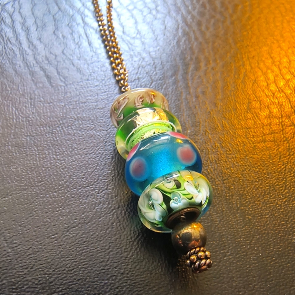 15 inch sterling chain with four Trollbeads®